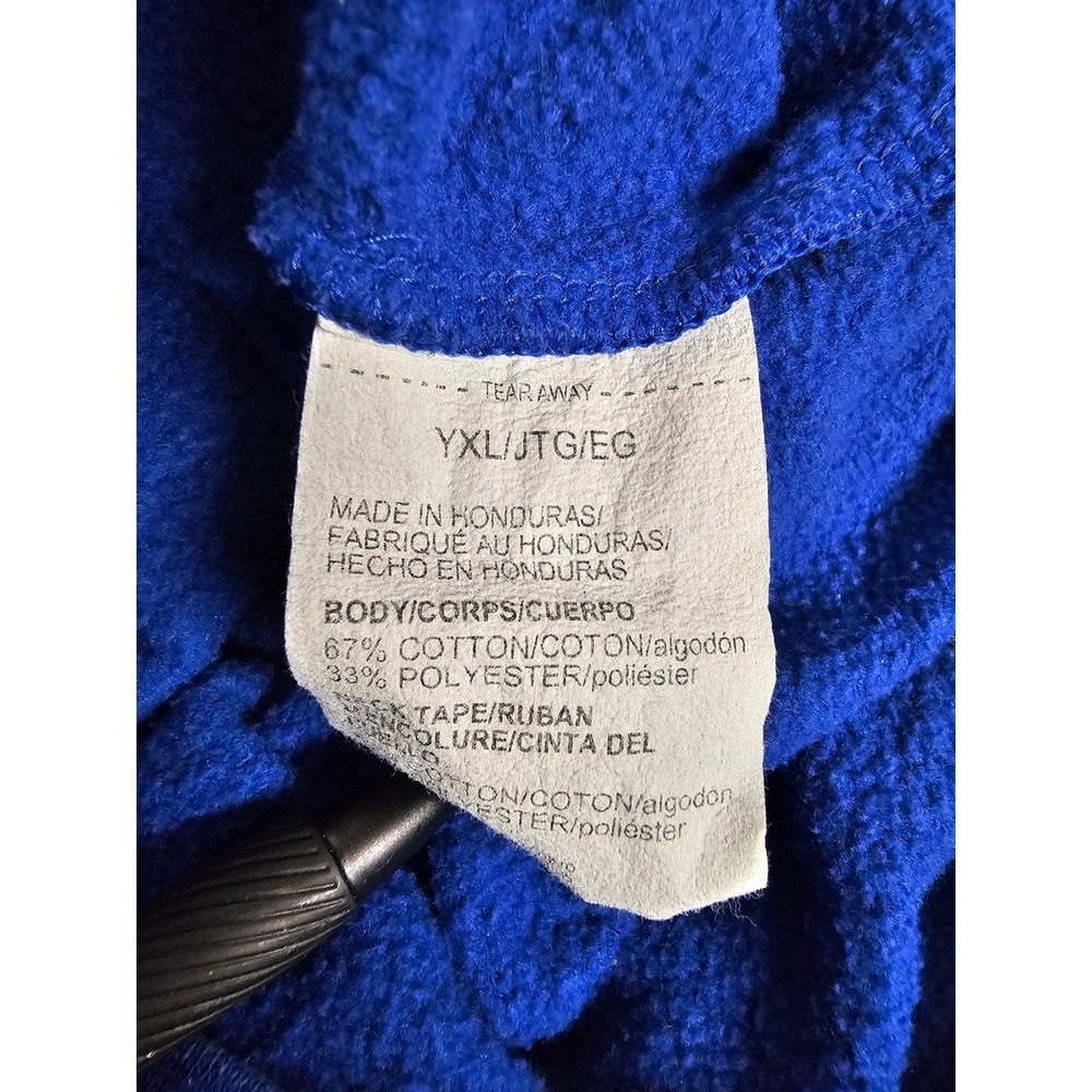 Under Armour Youth XL blue with white logo hooded sweatshirt front pocket - Picture 8 of 8